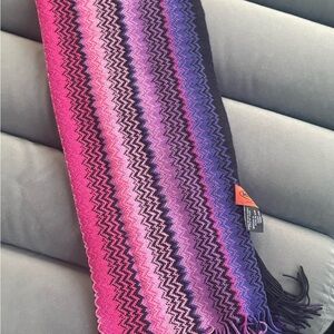 Missoni Zigzag Knit Scarf - Pink, Purple, Black